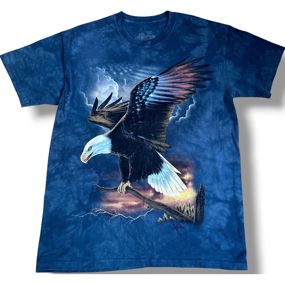 Vtg The Mountain Bald Eagle Tie Dye T-Shirt Mens Large Rick Kelley 2006 Graphic